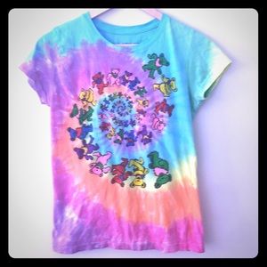 Liquid Blue Tie Dyed Grateful Dead Tee, Size L